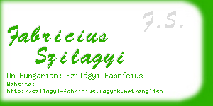 fabricius szilagyi business card